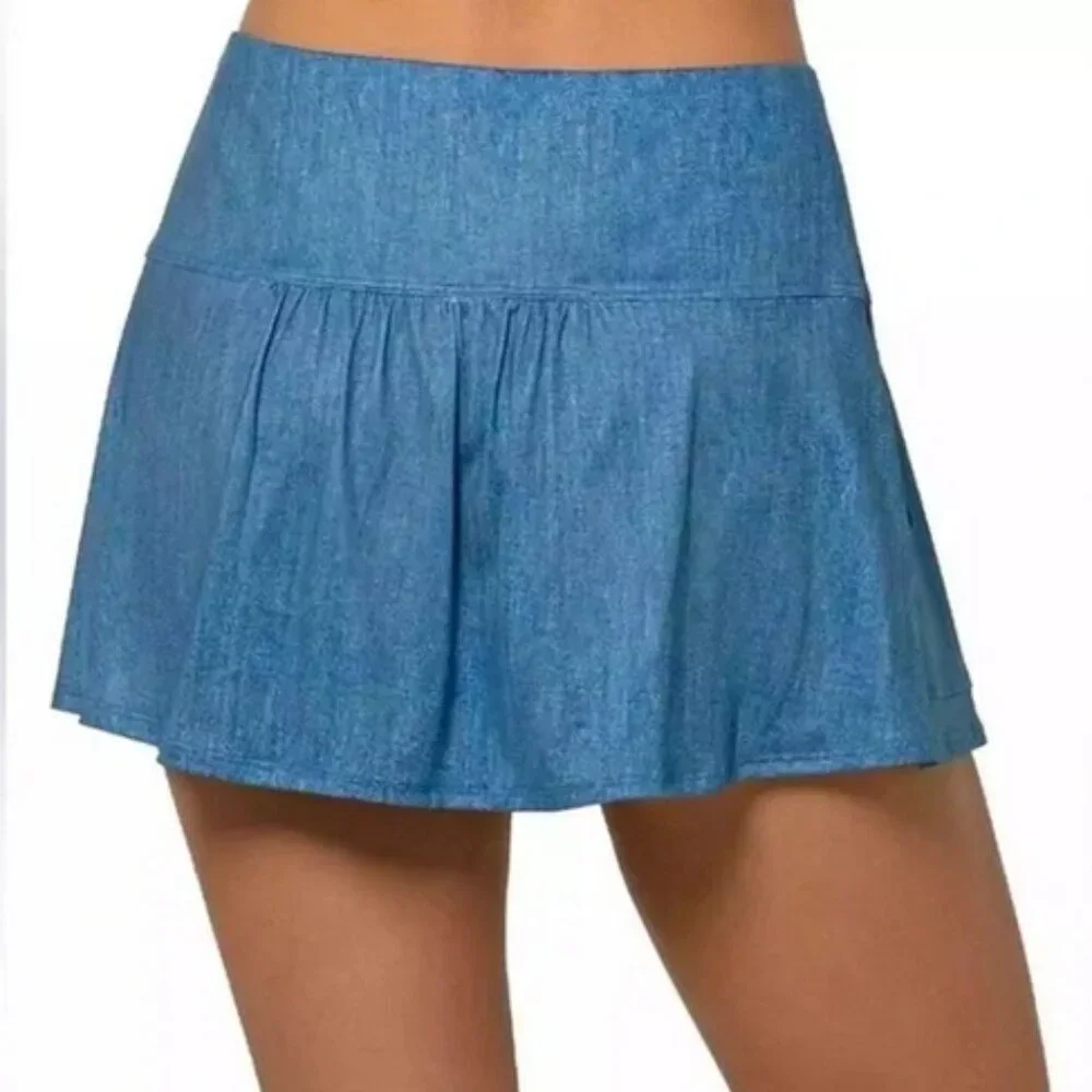 Lucky in Love Rosy Denim Pocket Skort NWT - Picture 2 of 11